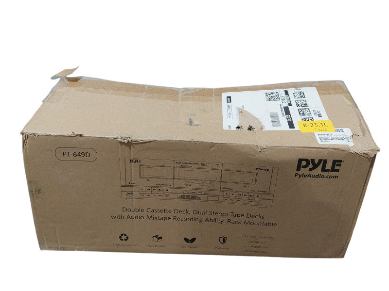 Pyle Dual Cassette Deck Model: PT-649D Rack Mountable  =