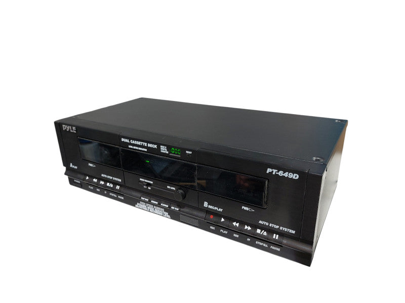 Pyle Dual Cassette Deck Model: PT-649D Rack Mountable  =