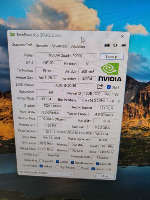 NVIDIA QUADRO P2000 5GB PCIE %