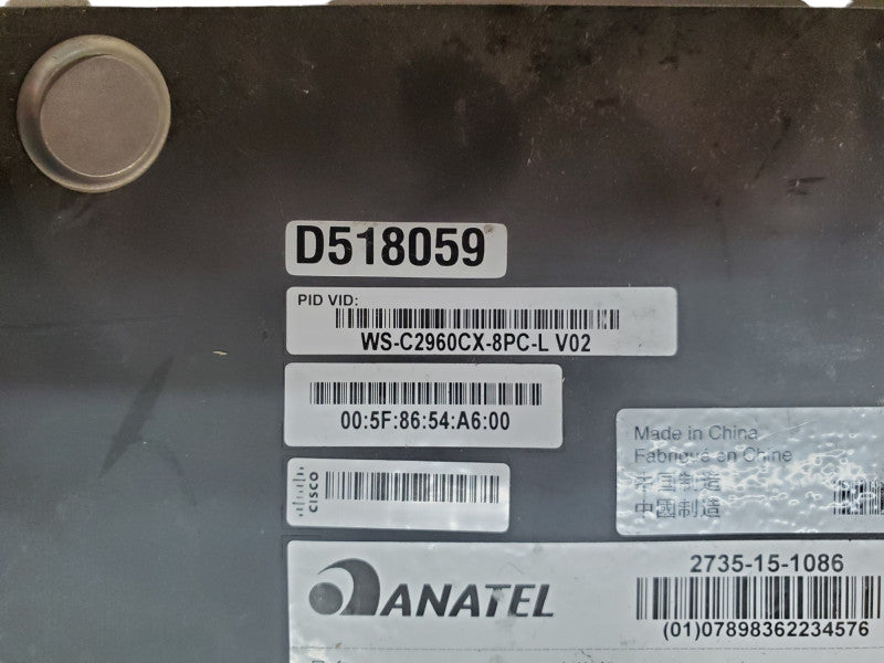 Cisco WS-C2960CX-8PC-L V02, 8-Port Gigabit Managed Silent Switch w/ 2x SFP