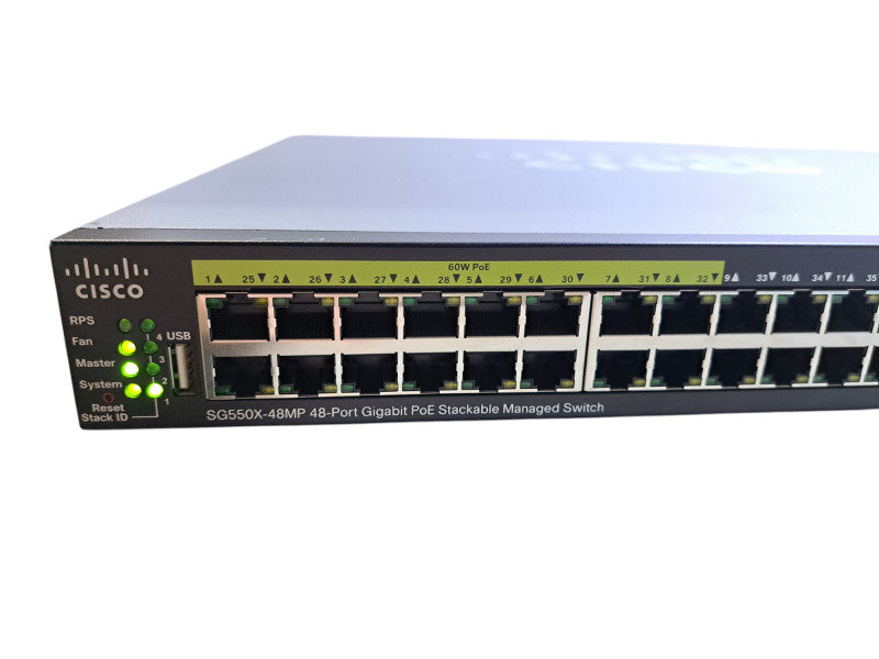 Cisco SG550X-48MP-K9 V02 | 48-Port Gigabit PoE Stackable Managed Switch