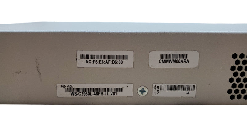 Cisco WS-C2960L-48PS-LL V01 48-Port Gigabit PoE Network Switch