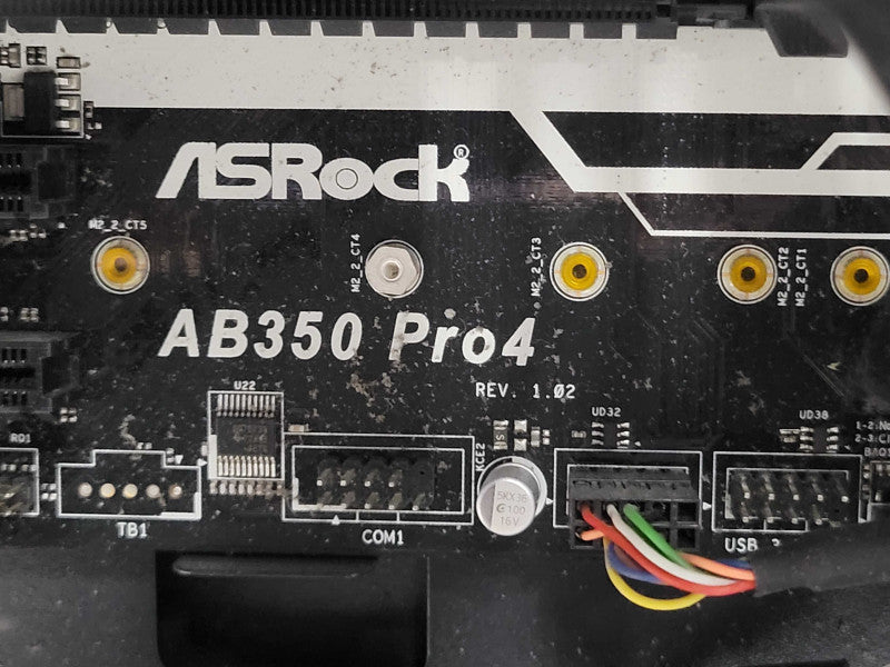 Asrock AB350 pro4 board w/ AMD Ryzen 5 1600 6-Core CPU, 8GB DDR4, I/O cover _