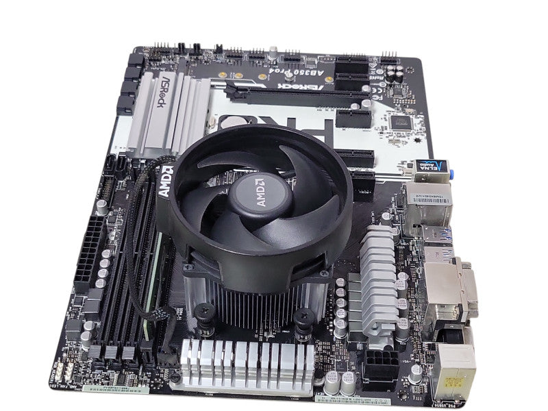 Asrock AB350 pro4 board w/ AMD Ryzen 5 1600 6-Core CPU, 8GB DDR4, I/O cover _