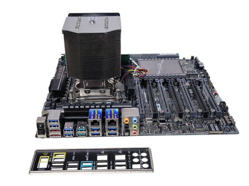 Asus X99-E WS/USB 3.1 board, Core I7-6850K 3.60GHz CPU, 8GB DDR4, I/O Cover _