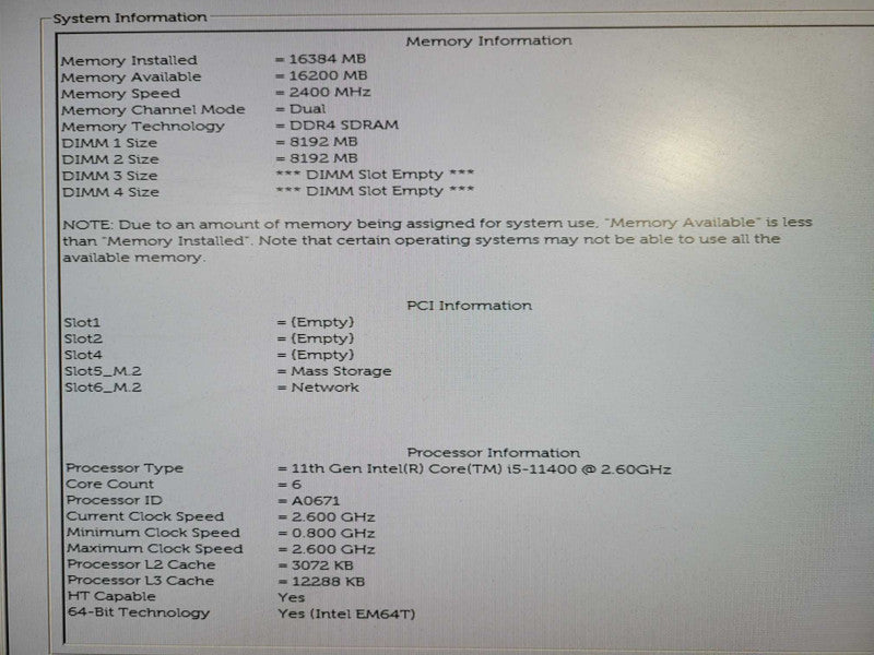 Dell XPS 8940 Tower i5-11400 @ 2.6GHz 16GB DDR4 512GB NVme !