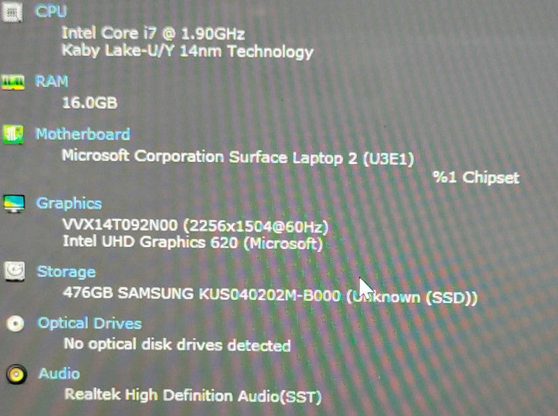 Microsoft Surface Laptop 2-1769 Core I7-8650U 512GB SSD 16GB RAM 13.5 inch _ Lap200
