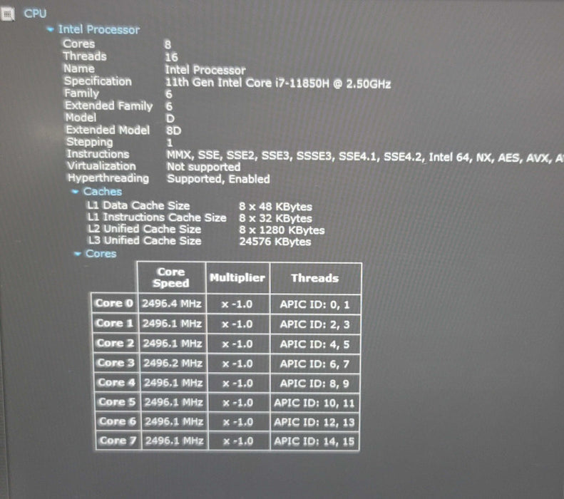 Dell Latitude 5421 i7-11850H 16GB DDR4 MX450 256GB NVMe β Lap200