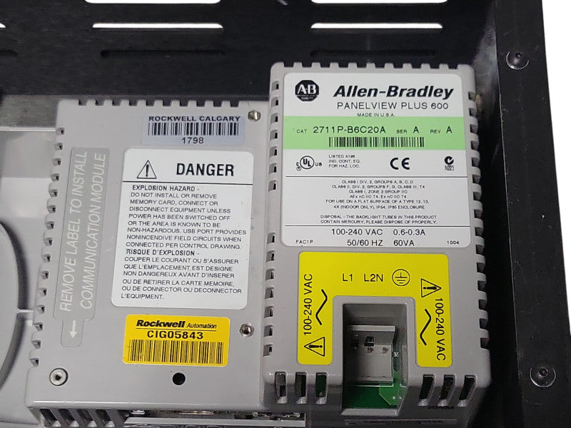 allen bradley panelview plus 600 2711P-B6C20A _