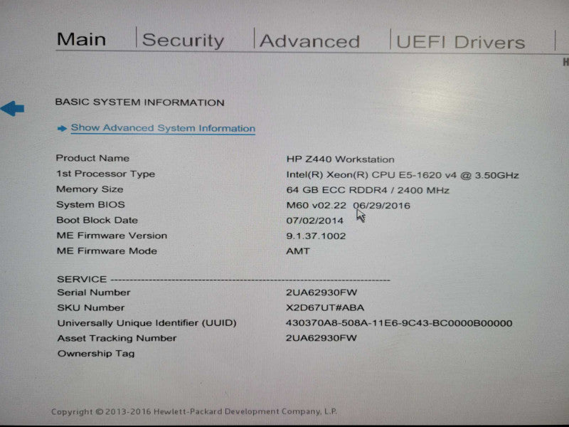 HP Z440 Desktop Workstation, Xeon E5-1620 v4 3.50GHz, 64GB DDR4, K4000 !