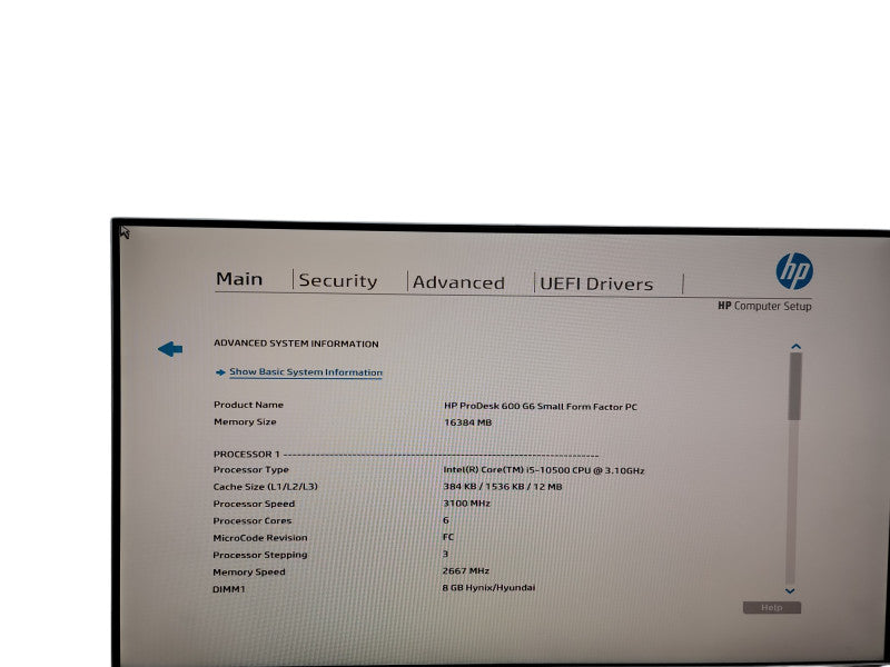 HP ProDesk 600 G6 SFF i5 - 10500 @ 3.10GHz 16GB DDR4 Ram Qθ