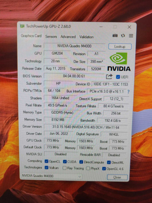 NVIDIA Quadro M4000 8GB GDDR5 Graphics Card 4x Display Port !