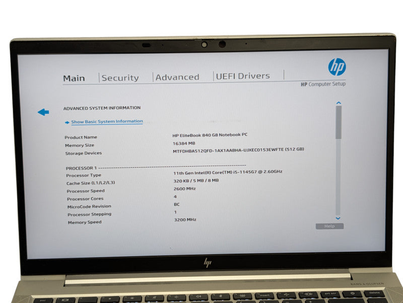 HP EliteBook 840 G8 Intel Core i5-1145G7 16GB RAM 512GB NVMe SSD  Q- Lap200