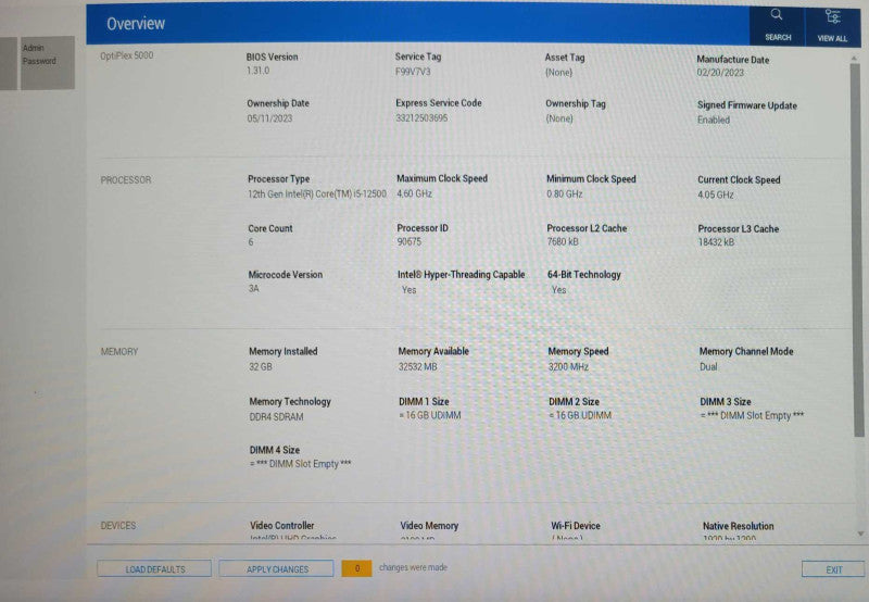 Dell Optiplex 5000, PC, Core i5-12500 4.60GHz 32GB DDR4, 512GB NVMe _