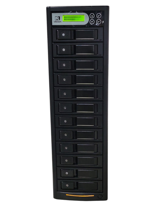 U-Reach 12-Bay SATA hard disk duplicator / eraser tower, REAd _