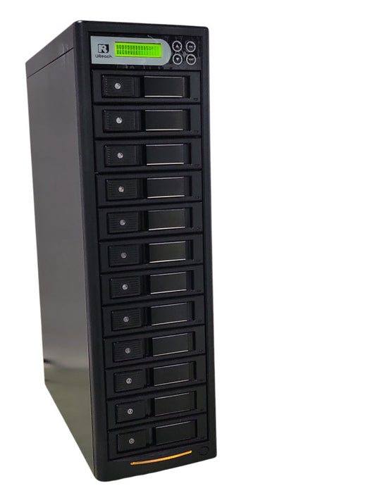 U-Reach 12-Bay SATA hard disk duplicator / eraser tower, REAd _