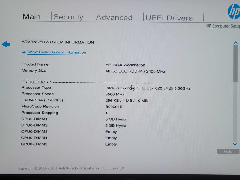 HP Z440 Workstation, Xeon E5-1620 v4 3.50GHz, 40GB DDR4, Quadro M4000 GPU,  _