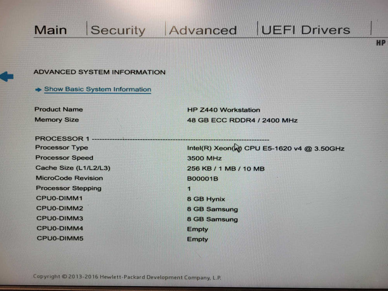 HP Z440 Workstation Xeon E5-1620 v4 48GB DDR4 Quadro M4000 GPU 256GB SSD $