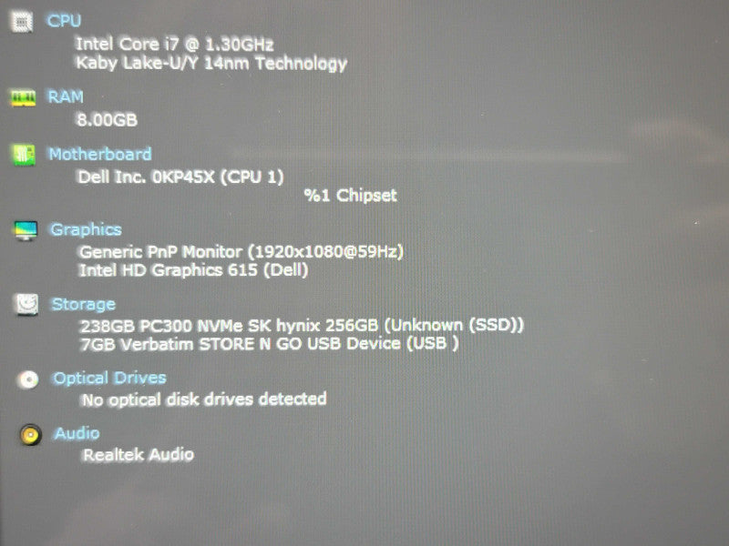 Dell XPS 13 9365 i7-7Y75 8GB RAM 256GB SSD NO BATTERY  β BudLap