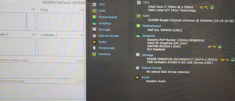 Dell Inspiron 17" 7779 2-in-1 i7-7500U 16GB RAM GeForce 940MX 1TB SSD  β Lap200
