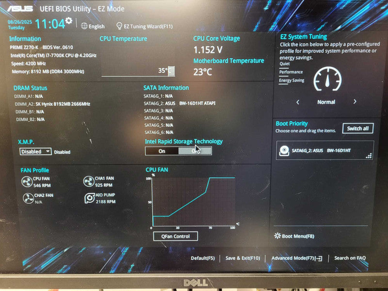 Custom PC Asus Prime Z270-K i7-7700k @4.2Ghz 8GB DDR4 750W PSU No HDD $