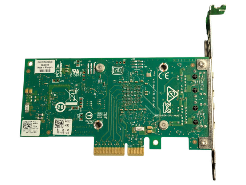 Dell 4V7G2 Intel X550-T2 2 x Ports 10GbE Ethernet PCIe Adaptor  -