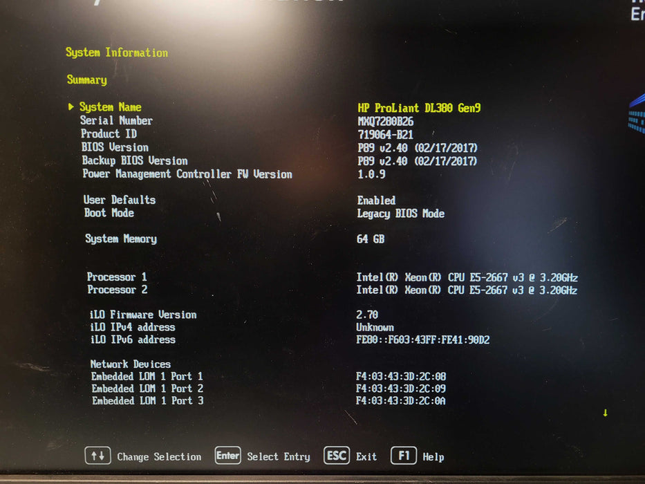 HP ProLiant DL380 Gen9 2x E5-2667 v3 64GB DDR4 P440ar 2x800W PSU READ $