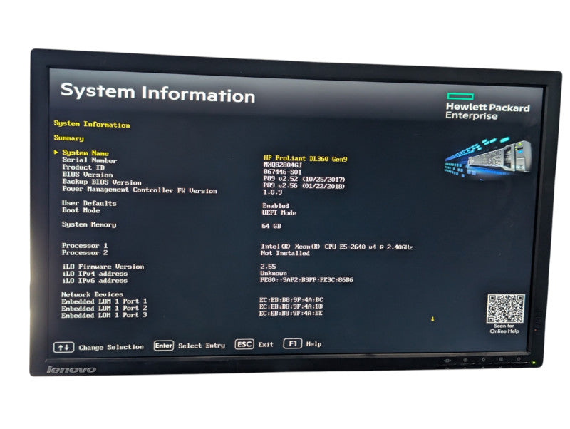 HPE ProLiant DL360 Gen9 Intel Xeon E5-2640 v4 64GB RAM P440ar RAID  -
