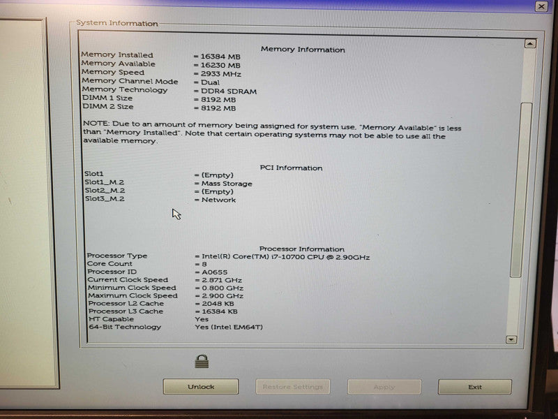 Dell Precision 3240 USFF i7-10700T 2.9GHz 16GB DDR4 256GB NVMe w/ AC READ $