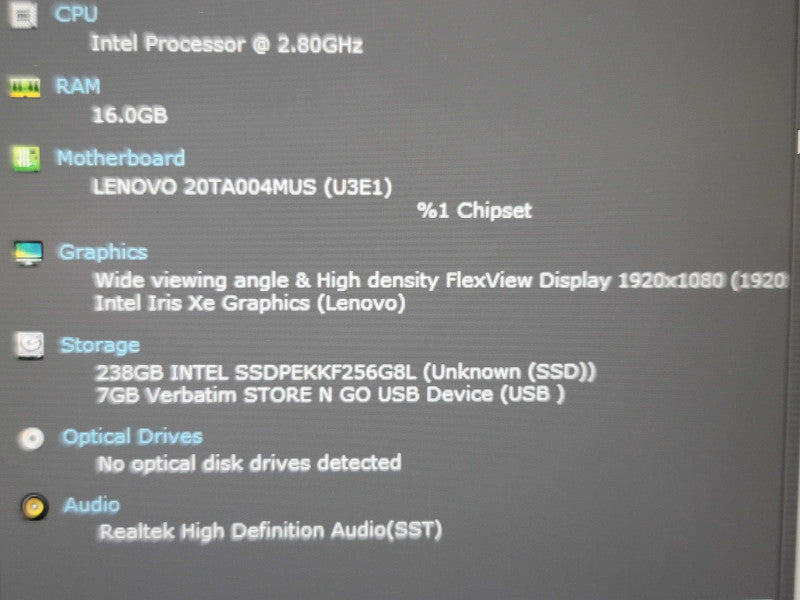 Lenovo ThinkPad E14 Gen 2 i7-1165G7 16GB DDR4 256GB NVMe β Lap200