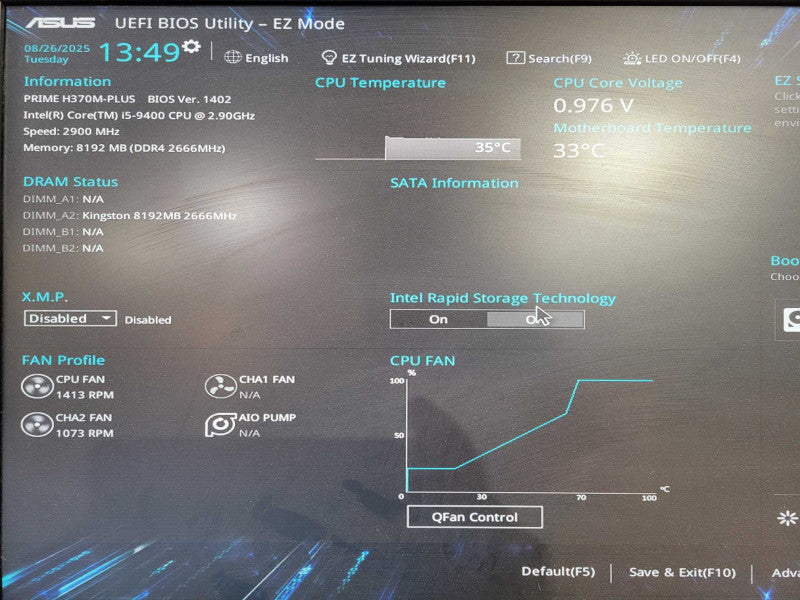 Custom PC PRIME H370M-PLUS i5-9400 8GB RAM 256GB NVMe !