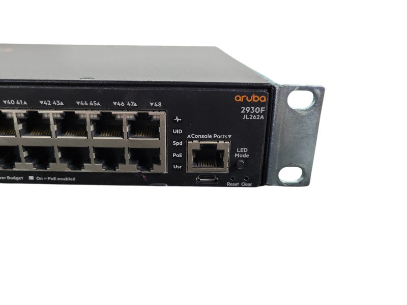 HPE Aruba 2930F 48xGbE PoE+ /4x1G SFP Managed Switch JL262A w/ Brackets !