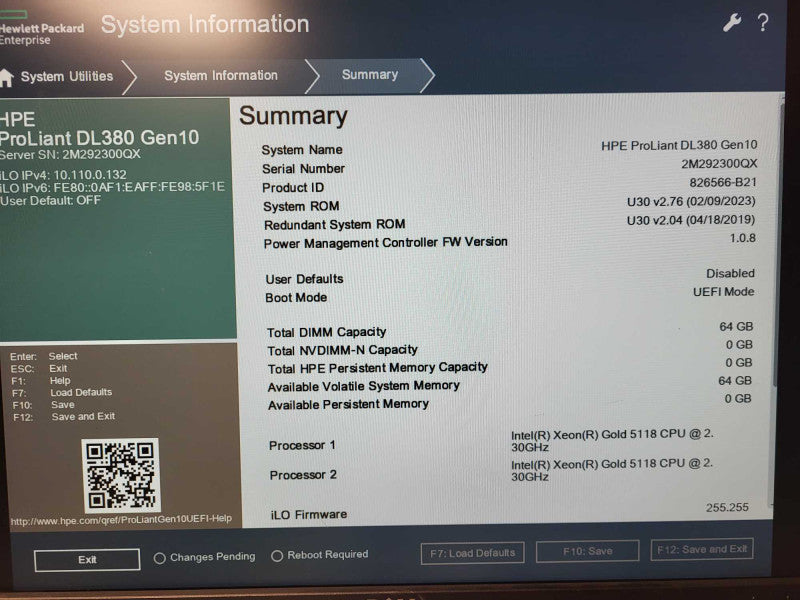 HPE DL380 Gen10 2U 2.5"| 2x Xeon Gold 5118 @2.3GHz 64GB DDR4 P408i-a 2x PSU $
