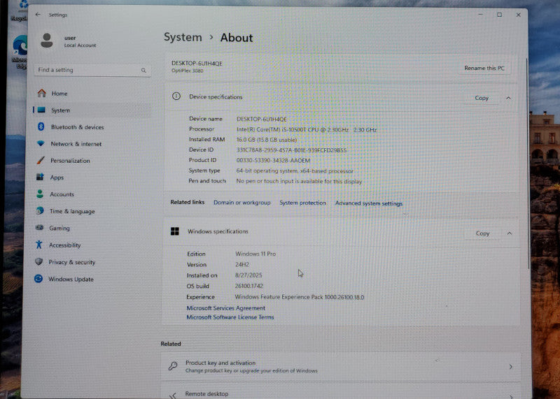 Dell OptiPlex 3080 Micro Core i5-10500T@2.30 GHz 16GB DDR4 512GB M.2 NVMe
