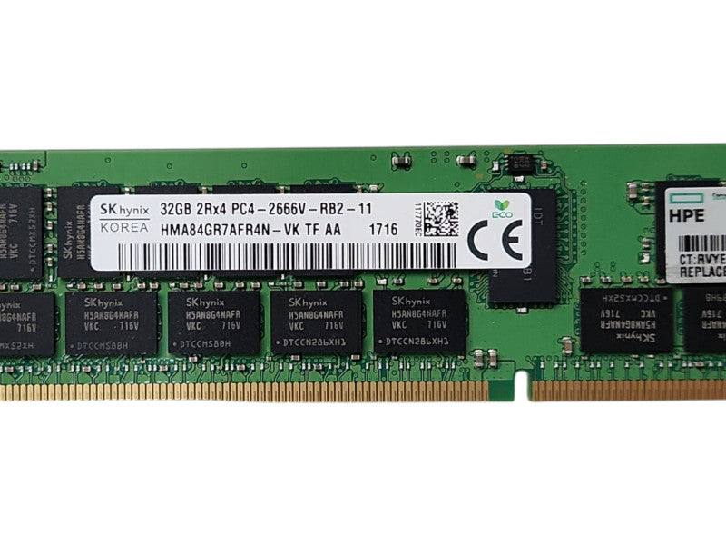SK Hynix 32GB 2Rx4 PC4-2666V-RB2, DDR4, Server RAM Q