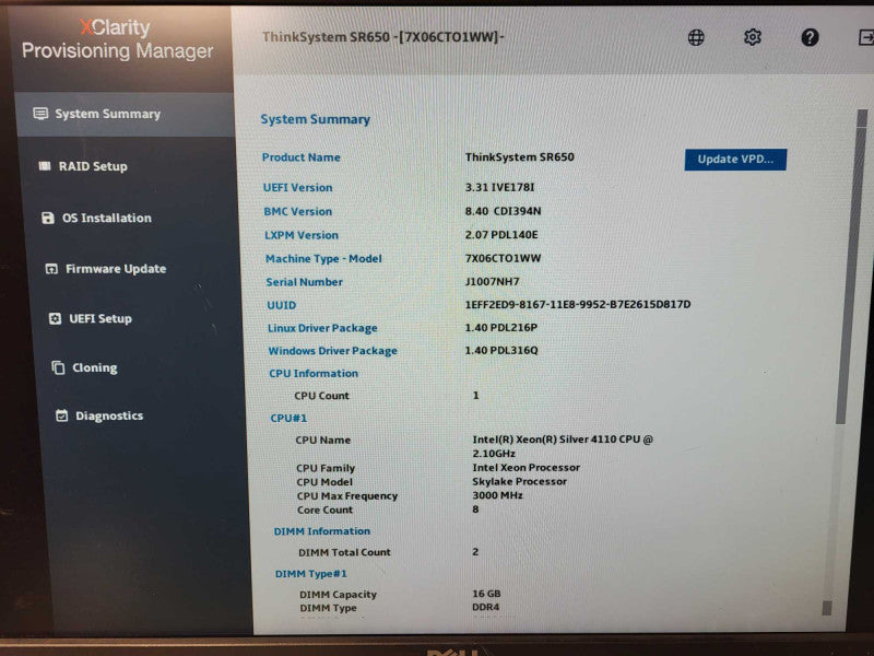 Lenovo SR650 2U Silver 4110 2.1GHz 16GB DDR4 530-8i RAID 2x PSU 8x 2.5" $