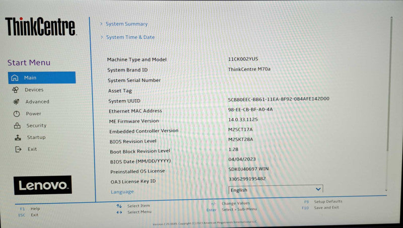 Lenovo ThinkCentre M70a AIO | i5-10400 @2.90GHz, 16GB DDR4, 500GB SSD