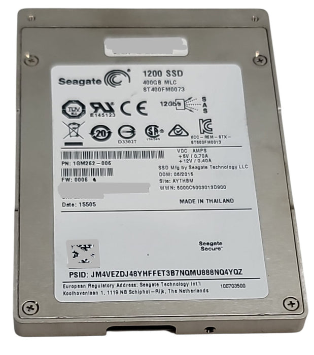 400GB SAS 2.5" 7mm 12Gb/s Seagate 1200 MLC SSD - ST400FM0073 Q+
