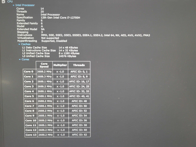 MSI Vector GP66  i7-12700H 64GB DDR4 RTX 3070 Ti 1TB NVMe NO BATTERY/ADAPTE β Lap200