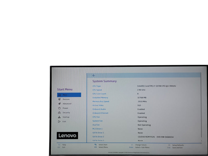 Lenovo Idea Centre 5 141MB05 I7 - 10700 @ 2.90GHz 32GB DDR4 Ram θ