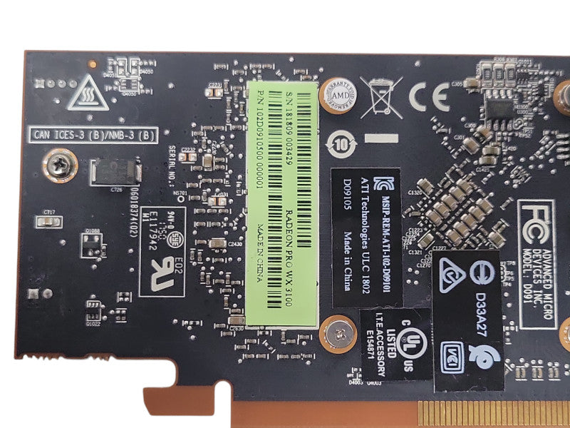 AMD Radeon PRO WX3100 4GB GDDR5 GPU - 2xMiniDP 1xDP, LP bracket _