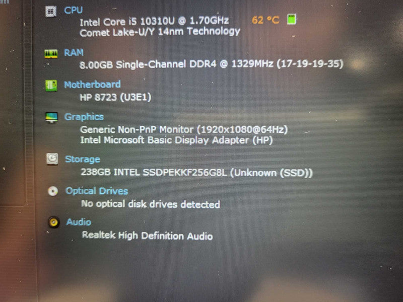 HP EliteBook 840 G7 | Intel Core i5-10310U @1.70GHz, 8GB DDR4, 256GB NVMe $ Lap200