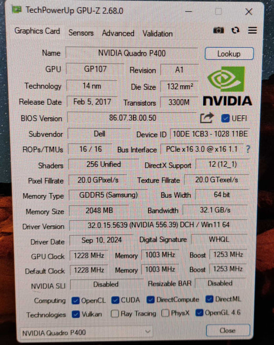 NVIDIA Quadro P400 2GB GDDR5 Graphics Card | 3x MiniDP