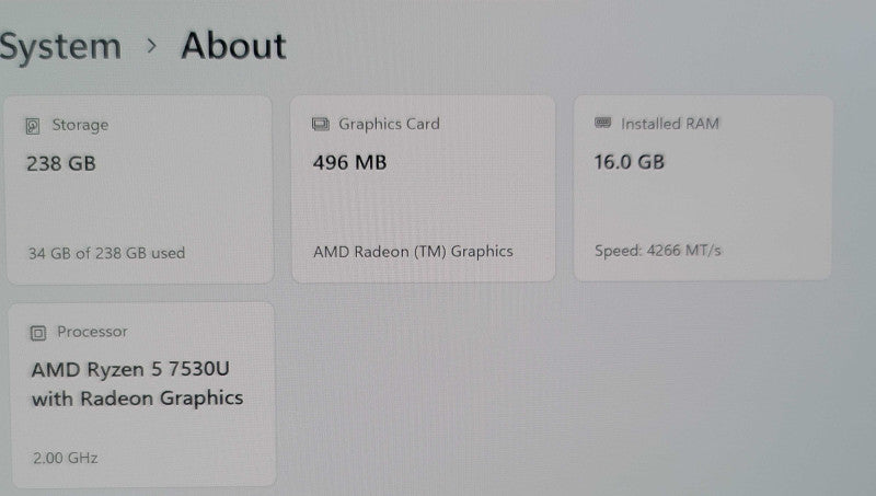 ASUS ZenBook 14 Ryzen 5 7530U 16GB RAM 512GB NVMe OLED β NO ADAPTER Lap200