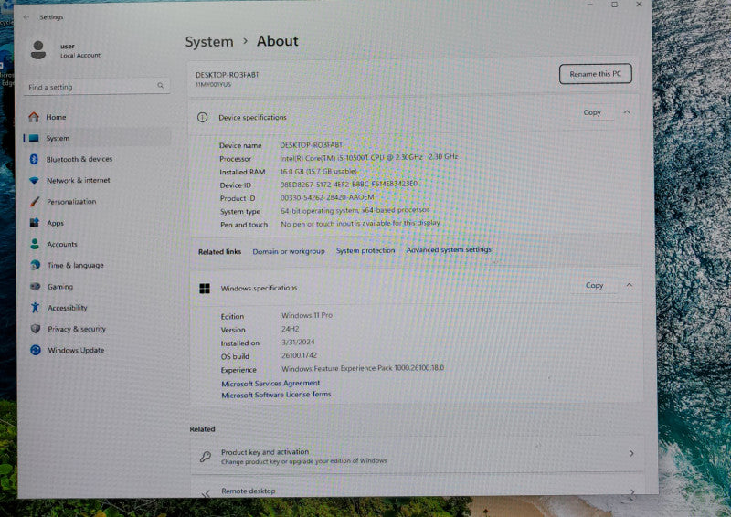 Lenovo ThinkCentre M70q USFF Core i5-10500T@2.3GHz 16GB RAM 256GB NVMe