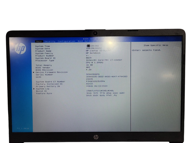 HP Laptop 15 Core i7-1065G7@2.4GHz 16GB RAM 256GB SSD ! Lap200