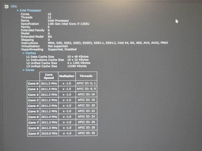 Dell Inspiron 14 5430 i7-1335U 16GB RAM 512GB NVMe READ β Lap200