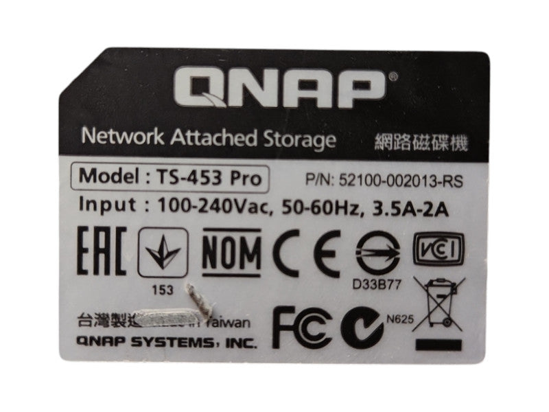QNAP TS-453 Pro 4-Bay NAS, No Caddies & HDD, READ