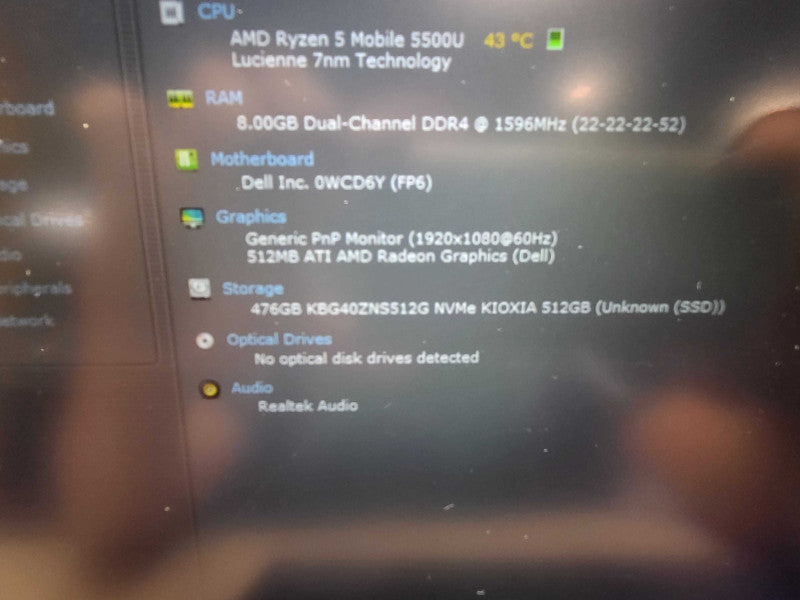Dell Inspiron 5515 AMD Ryzen 5 Mobile 5500U 8GB DDR4 512GB SSD $ Lap200