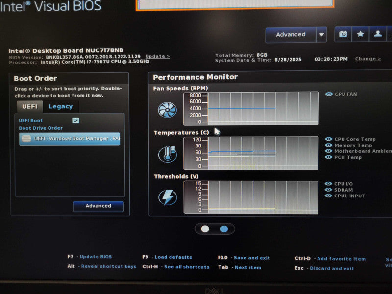 Intel NUC7i7BNH NUC Core i7-7567U 3.50GHz, 8GB RAM, 512GB M.2 SSD _